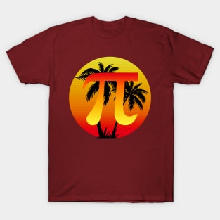 Pi Day Sunset Palm tree T-Shirt